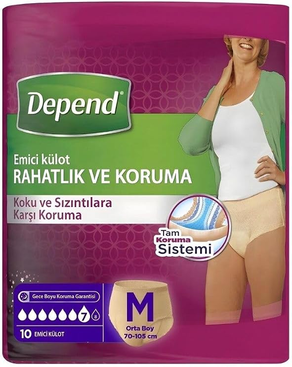 Depend Hasta Bezi Emici Külot M Beden Kadın 10'Lu