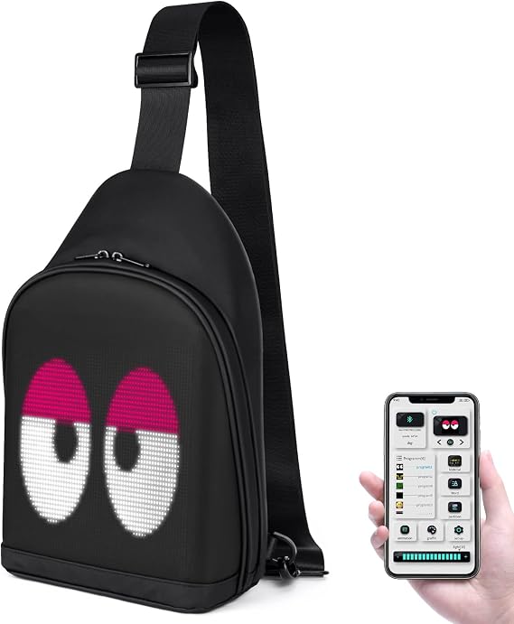 Gelrova LED Backpack with App Control City Serise, Cool DIY Pixel Art Animation Fashion Programming Laptop Backpack