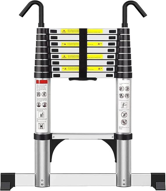 Telescoping Ladder 2.6M Aluminium Loft Ladder, Ladders Extendable