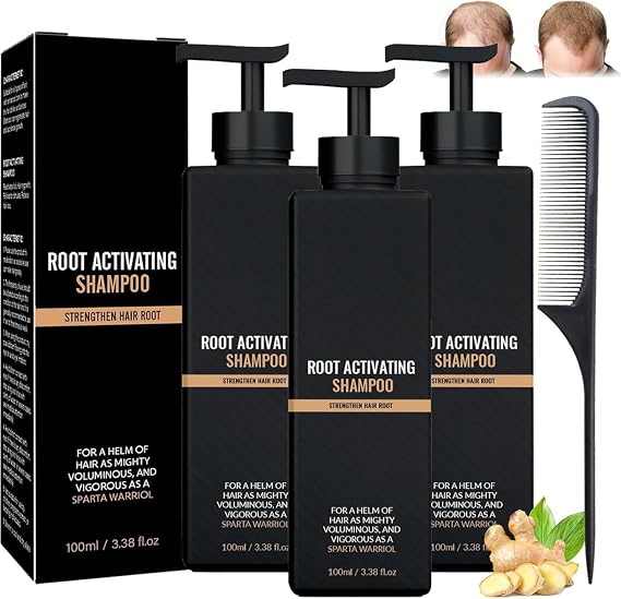 Root Activator Shampoo, Mane Root Activator Shampoo, Hair Regrowth Shampoos, Hair Loss Thickening Shampoos, Promotes Hair Growth (3 Pcs)