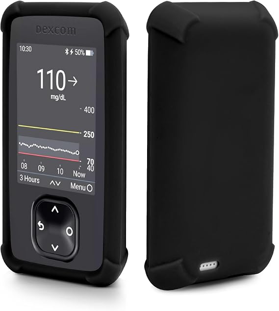 dexcom G7 receiver Case - Shockproof Silicone Case Protect Your dexcom G7 Receiver, Anti-Slip Anti-Drop Cover by YOUSHARES(Black)