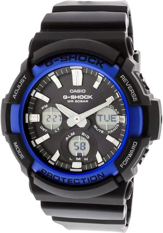 Casio Men's G-Shock Black Resin Band Standard Analog Digital Dial Tough Solar Watch, Black