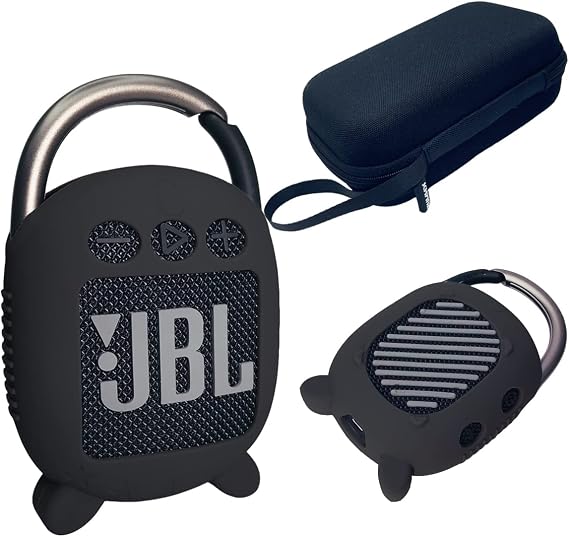 JCHPINE Silicone Cover and Carrying Case for JBL Clip 4 Bluetooth Speaker