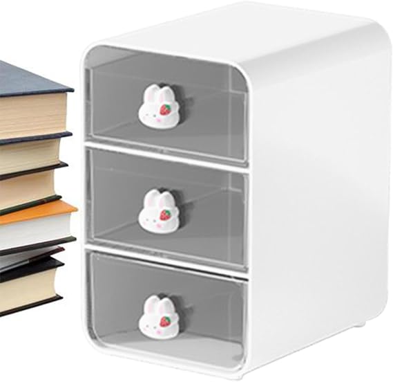 Desk Storage Tray,Small Organizer with - Stackable Desk Drawer Organizer Printer Desktop Paper Organizer Paper Archive Drawer Organizer Clear Storage Drawer
