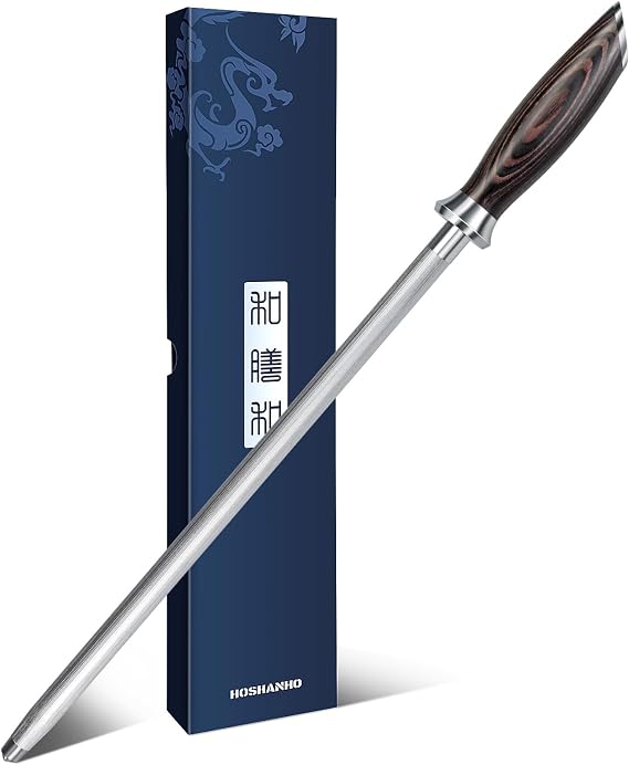 HOSHANHO Chaira Sharpening Knives, Kitchen Steel Sharpener 30 cm