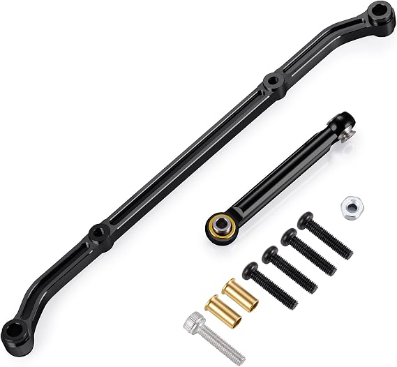 Aluminium RC Handlebar Servo Left Tie Rod Set, Compatible with 1/10 Axial SCX10 RC Climbing Car Upgrade Accessories