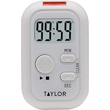 Taylor Multi-Alert (Sound, Light, Vibration) Digital Timer, Standard, White