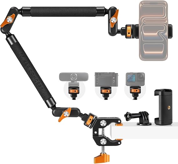 K&F CONCEPT 22 "Sihirli Kol Kelepçe Kiti, Tepegöz Masası Kamera Montajı