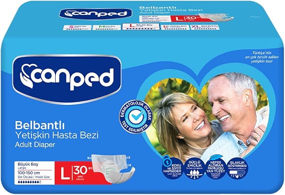 Canped Belbantlı Hasta Bezi Büyük (L) 30 Adet