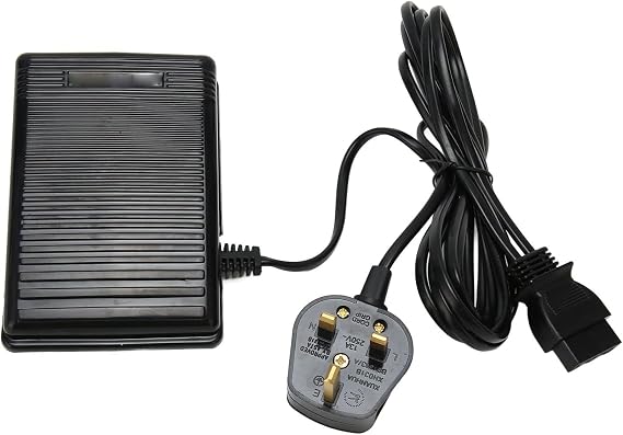 Foot Control Pedal for Singer Cord Machine, 5.3 x 3.5in UK Plug Anti-Slip Sewing Machine Foot Control Pedal Replacement for Sewing Tailoring Textile Embroidery Machines