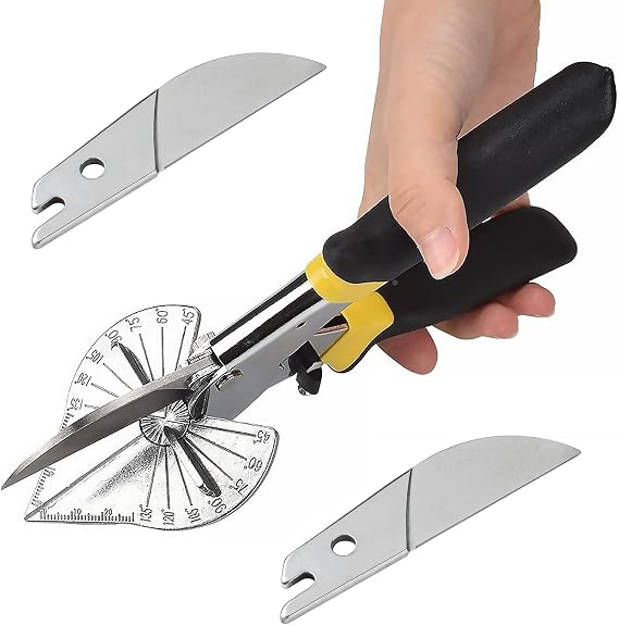 Miter Shears,Multi Angle Cutter,Miter Snips Cutting Tool for Angular Cutting of Moulding and Trim,Quarter Round Cutting Tool for Wood, Plastic, PVC