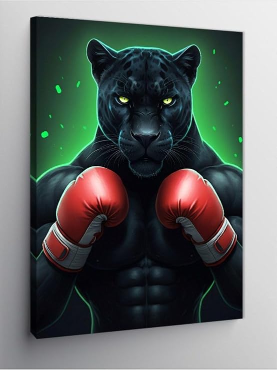 Tablo Mega Kanvas Tablo Boks Eldivenli Kara Panter 50 X 70 Cnvsdkey-128334-50-70