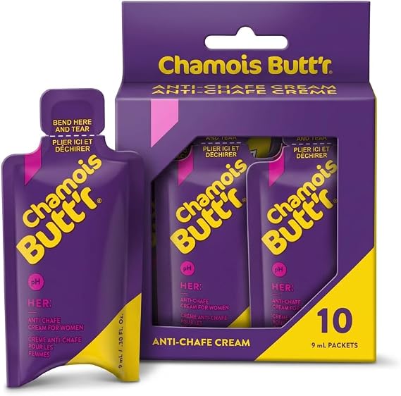 Chamois Butt'r Unisex's 9ML Sachet : 10 Pack Cycling Anti-Chafe, Cream/Green, 10PACK9MLHCB