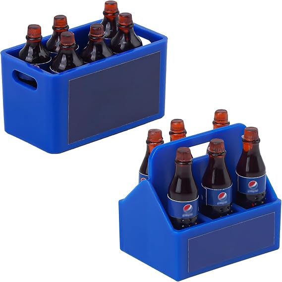 RC Two Sets Mini Cola Bottles with Tray Decorative Accessories
