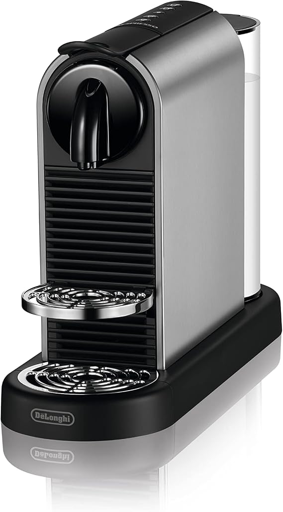 Nespresso De'Longhi CitiZ Platinum EN220.T, Capsule Coffee Maker, Single Serve Capsule Coffee Maker, 4 Cup Sizes, 19 Pressure Bars, 1260W, Titan