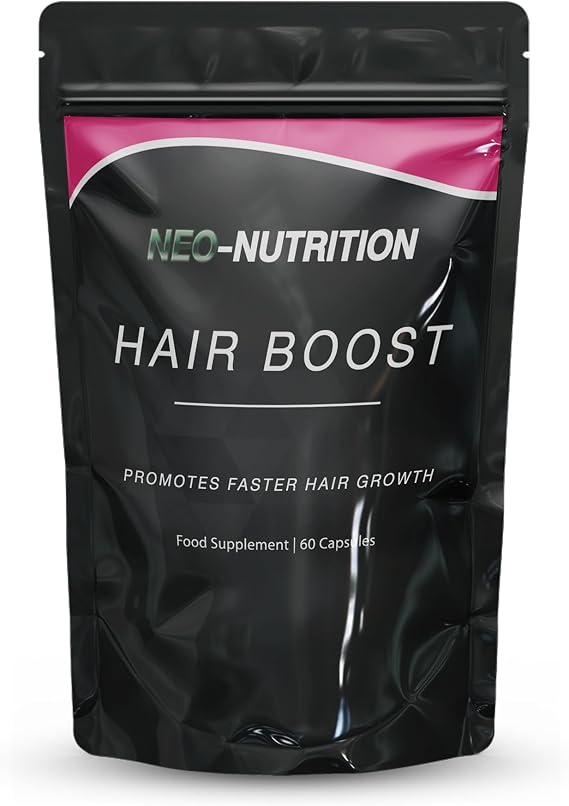 Hair Boost Natural Capsules for Hair Growth — Hair, Skin & Nails Vitamin Supplement, Reduces Breakage, Promotes Healthier Thicker- 60 caps - 1 Month