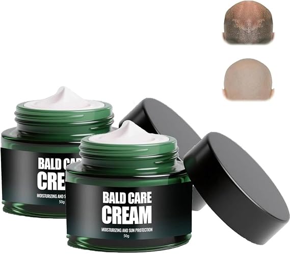 Bald Head Moisturiser for Men, Bald Head Cream, Scalp Moisturiser, Non Greasy Dry Scalp Treatments, Soothing Post Shave Balm Men, Daily Mens Moisturisers (50g, 2PC)