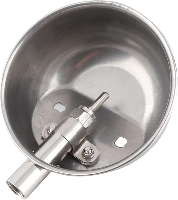 Automatic Pig Waterer Thickened Livestock Water Feeder Stainless Steel Cow Water Drinking Bowl Water Dispenser (M)