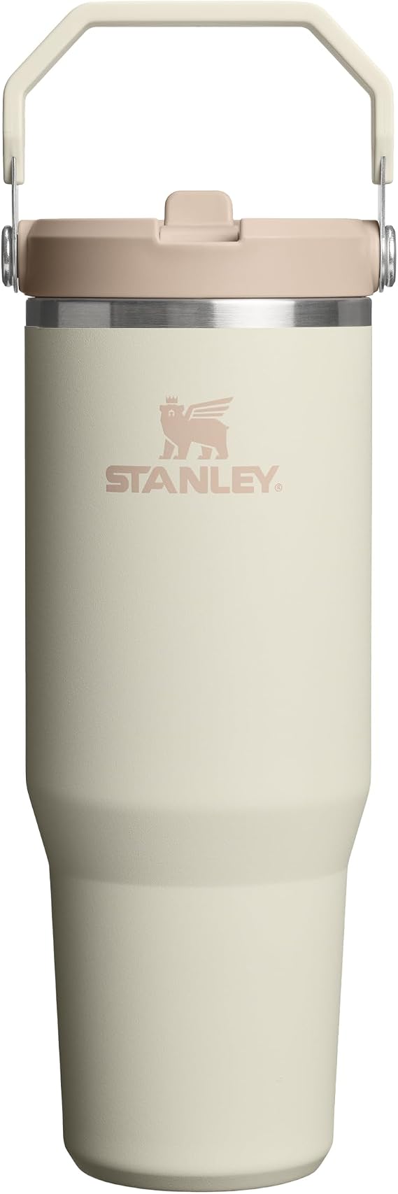 Stanley IceFlow Flip Straw Tumbler Pipetli Termos Bardak, 0.89 L, Krem