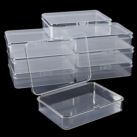 Storage Box with Lid 8 Pack Stackable Storage Boxes