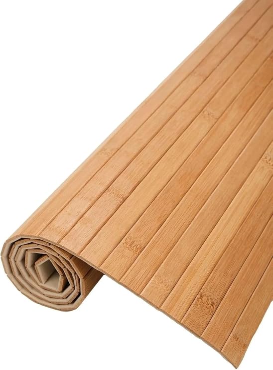 Orret Home Bamboo Bath Mat with Anti-Slip Base – 70x45 cm Natural Wood Bamboo Mat, Waterproof, Anti-Slip Mat, Decorative and Hygienic Flooring