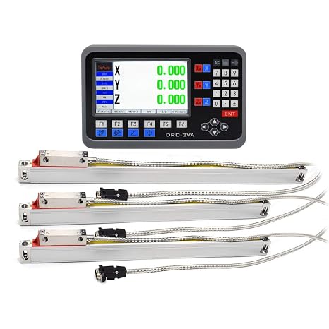 3 Axis Digital Display Kit TOAUTO Digital Display with 3 Axis Linear Scales for Mill Drill EDM (Effective Stroke: 350 mm + 400 mm + 450 mm)