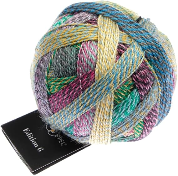 Schoppel YARN Edition 6, 50g Pure Merino Wool Fine Superwash, Color 2511 All Inclusive, 100% Wool, Needle Size 2-3 mm, 300m = 50g, Machine Wash