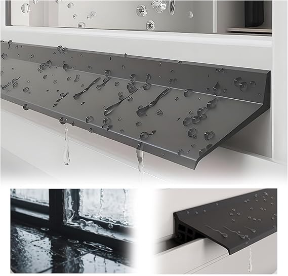 Rain Drip Guard,Self-Adhesive Rubber Rain Drip Edge Diverter for Doors & Windows, 5.5cm x 4m (13.1ft) - Prevent Rainwater Backflow & Protect Your Home from Water Damage