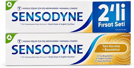 Sensodyne Tam Koruma Beyazlatıcı Diş Macunu 50 ML. 2'lİ Set