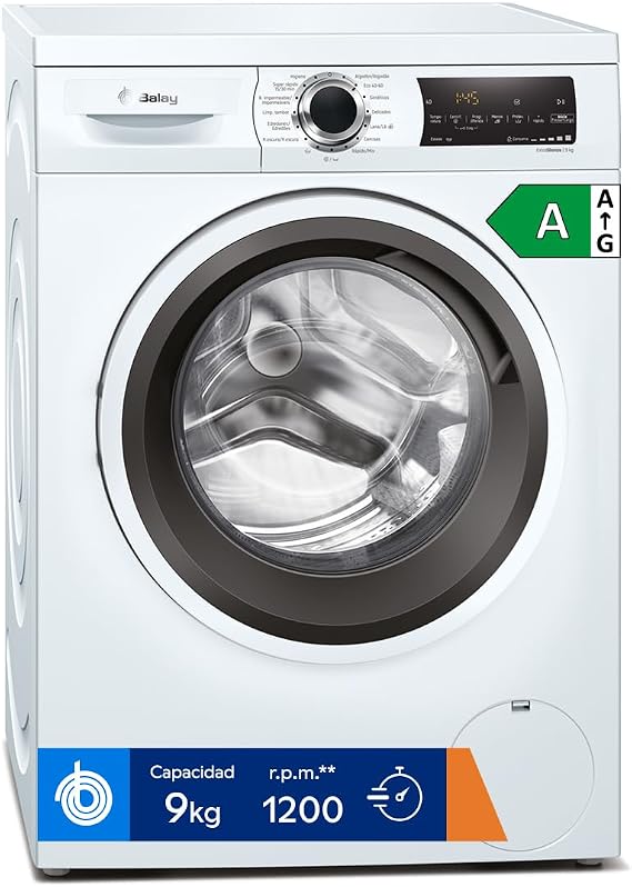 Balay - Washing machine, free installation, 9 kg, Super Fast and Fast Program/mix, White, 3TS993BP, standard entry [Energy Class A]
