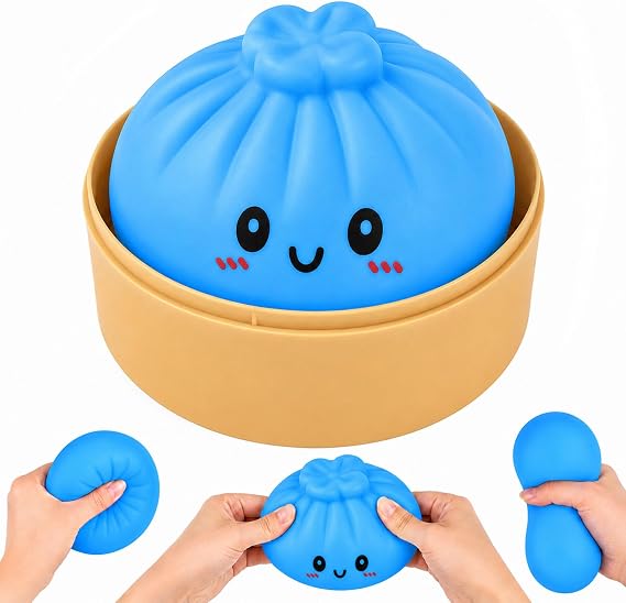 Dumpling Squishies, Squishy Bao Bun Dumpling Toy, Mystery Dumplings Fidget Toys Stress Relief, Cute Squishies Dumplings Stress Balls for Adults Kids Autism