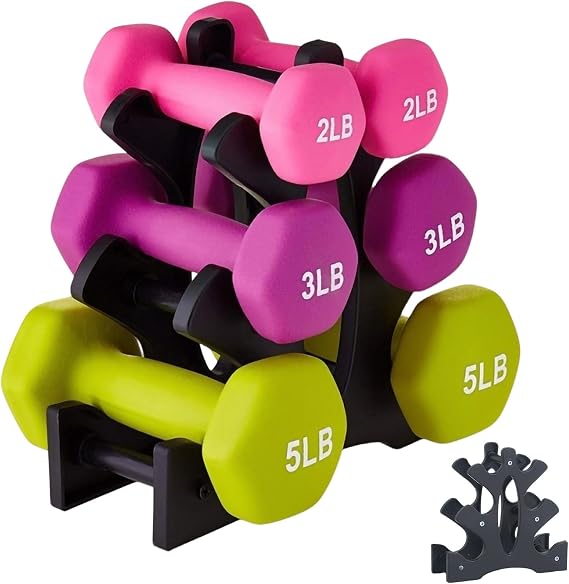 Dumbbell Rack Stand Only, 3 Tier Dumbbell Weight Rack, 20kg Bearing Hand Weight Tower Stand for Home Gym Organization 9.06 x 8.86 x 3.35in