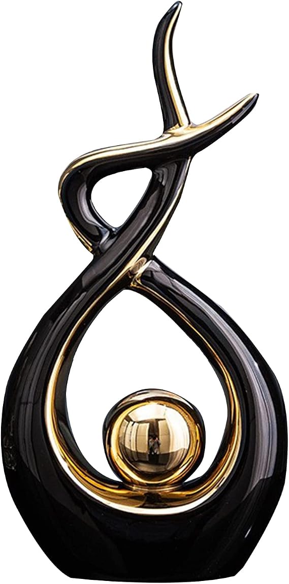Home Decor Modern Abstract Art Ceramic Statue, Ceramic Sculpture Accent, Crafts Ornaments Home Decor, Creative Home Modern Gift Office Living Room Decoration Collection Souvenir Gift 31cm High