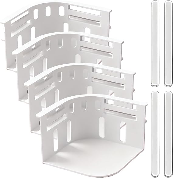 White Bed Sheet Holder with Lock Strips, 4PCS Removable Fitted Holders