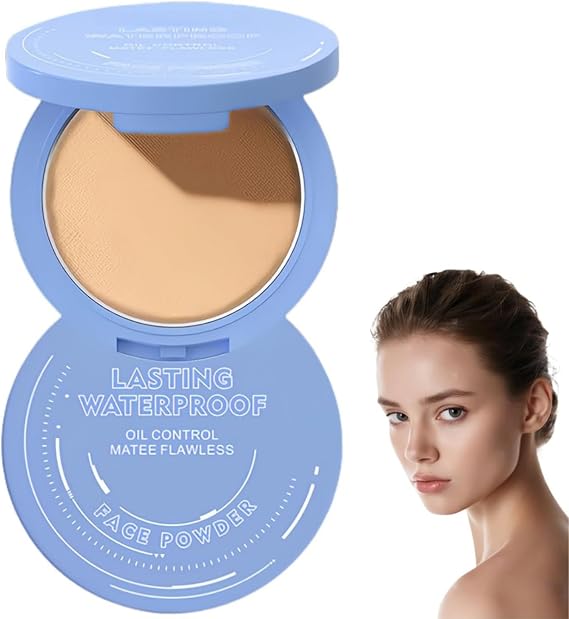 Foundation Setting Powder For Mature Skin,Powder Foundation,Face Pow-Der For Mature Skin,Pressed Pow-Der Foundation,Waterproof Oil Controlling,Long-Lasting Translucent Matte Finish,Pore-Blurring