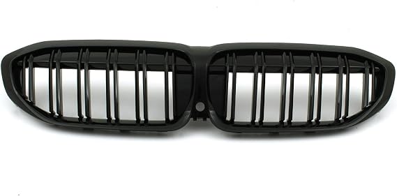 Double Kidney Grille Compatible with BMW 3 Series G20/G21 2019-2022 1 Piece Twin Bar Grill Suitable For Front Facing Camera Includes Camera Cover Stock Replacement Refresh