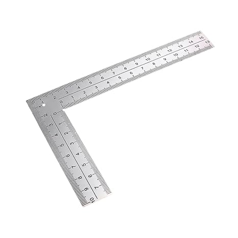 1 Pcs L Shaped Ruler, Right Angle Framing Square Tool, 15cm x 10cm / 6 x 4 Inch Precision Stainless Steel Measuring Ruler for Woodworking, Carpenter Engineer Layout and Framing Projects
