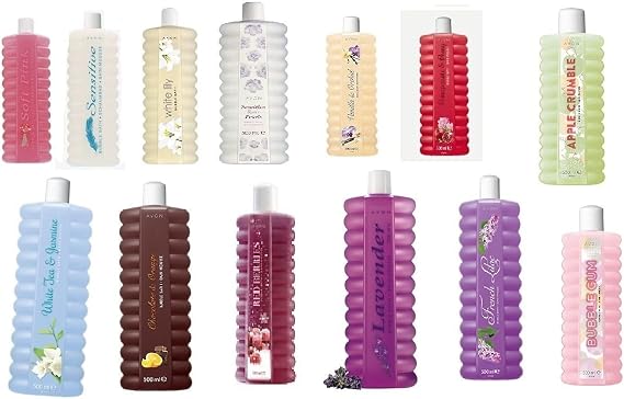 Avon 3x 500ml Bubble Bath Lucky Dip - Strawberry, Melon, Lemon, Orange, Lily, Vanilla, Grape, Jasmine, Rose