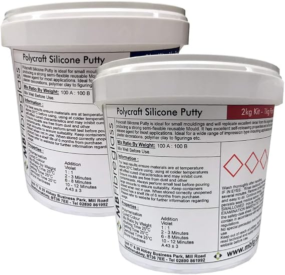 Polycraft Silicone Putty RTV Mould Making Rubber - 2kg Kit