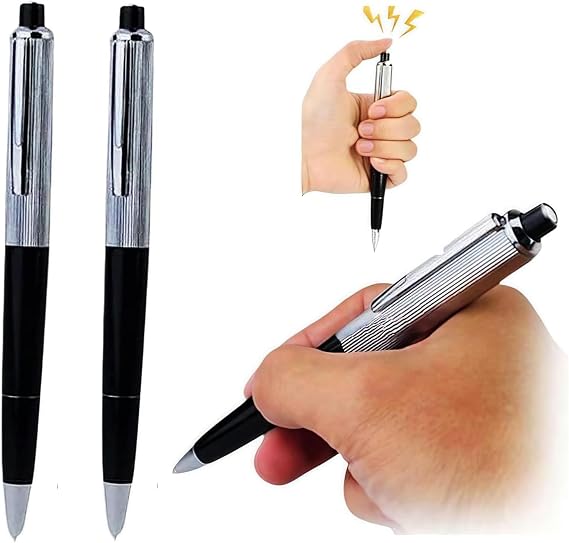 2Pcs Shocking Pen Electric Shock Pen Fun Joke to Friend Electric Shock Pencil Trick Prank Gag Gadget for Fool's Day Surprise, Gags and Practical Joke,Fun Office Supplies