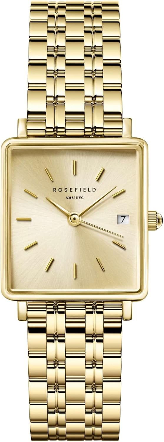 Rosefield Boxy XS Emerald Green with Emerald Green dial and 22 x 24 mm Gold case BEGSG-Q050 Stainless Steel.