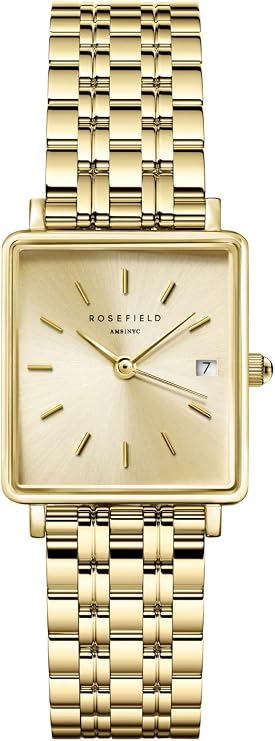Rosefield Boxy XS Emerald Green with Emerald Green dial and 22 x 24 mm Gold case BEGSG-Q050 Stainless Steel.