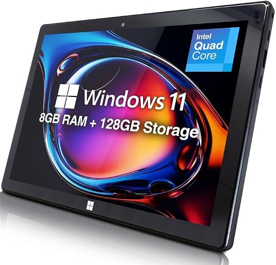 Fusion5 10" Windows 11 Tablet - Ultra Slim Windows Tablet PC - 8GB RAM, USB 3.0, Micro HDMI, Full HD Display, 5MP & 2MP Cameras, Expandable Storage