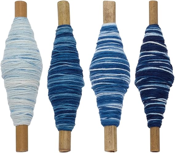 FREEBLOSS 4Pcs Sashiko Thread Skein 35 Yards*4 Colors Mixed Blue