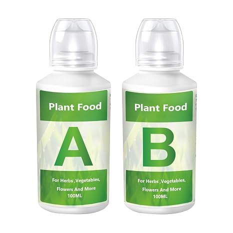 Hydroponic Nutrient Solution - A and B Hydroponic Nutrients, Plant Food, A & B Liquid Hydroponics Fertilizer, Hydroponic Nutrients for Outdoor, Indoor Plants