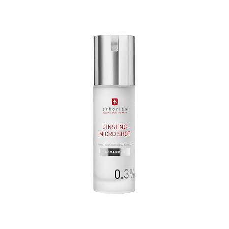 Erborian - Ginseng Micro Shot - Intensive Facial Serum Inspired by Micro-Needling - With Ginseng and Collagen for Wrinkles and Refined Pores - Korean Care