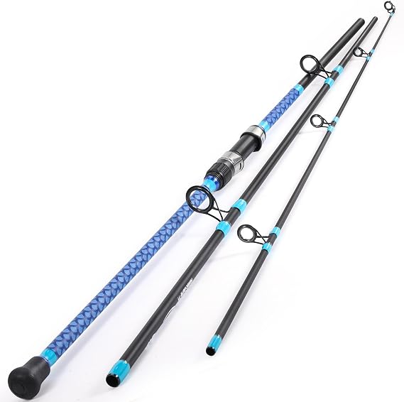 Sougayilang Surf Rod Carbon Fiber 3-sections Surf Spinning Fishing Rod Saltwater Travel Carp Fishing Rod (2.7/3.0/3.3/3.6M)
