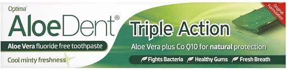 AloeDent Triple Action Aloe Vera Fluoride Free Toothpaste 100ml