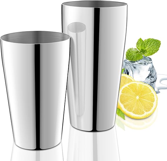 mixology bartender kit, 2-Piece Stainless Steel Cocktail Shaker Set, Bar Set with 20oz & 26oz Mixed Drink Shaker, Cocktail Tin