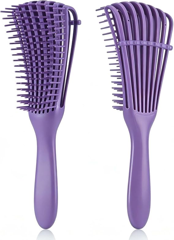 Detangling Brush for Curly Hair, Hair Detangler, Octopus Comb for Afro America Textured 3a to 4c Kinky Wavy/Wet/Dry/Long Thick Curly Hair Exfoliating Scalp for Beautiful and Shiny Curls (Purple)
